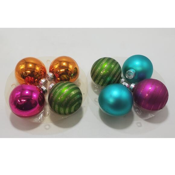 Set of 8 Target Mulit-colored Glass Ornaments IOB - Picture 2 of 4